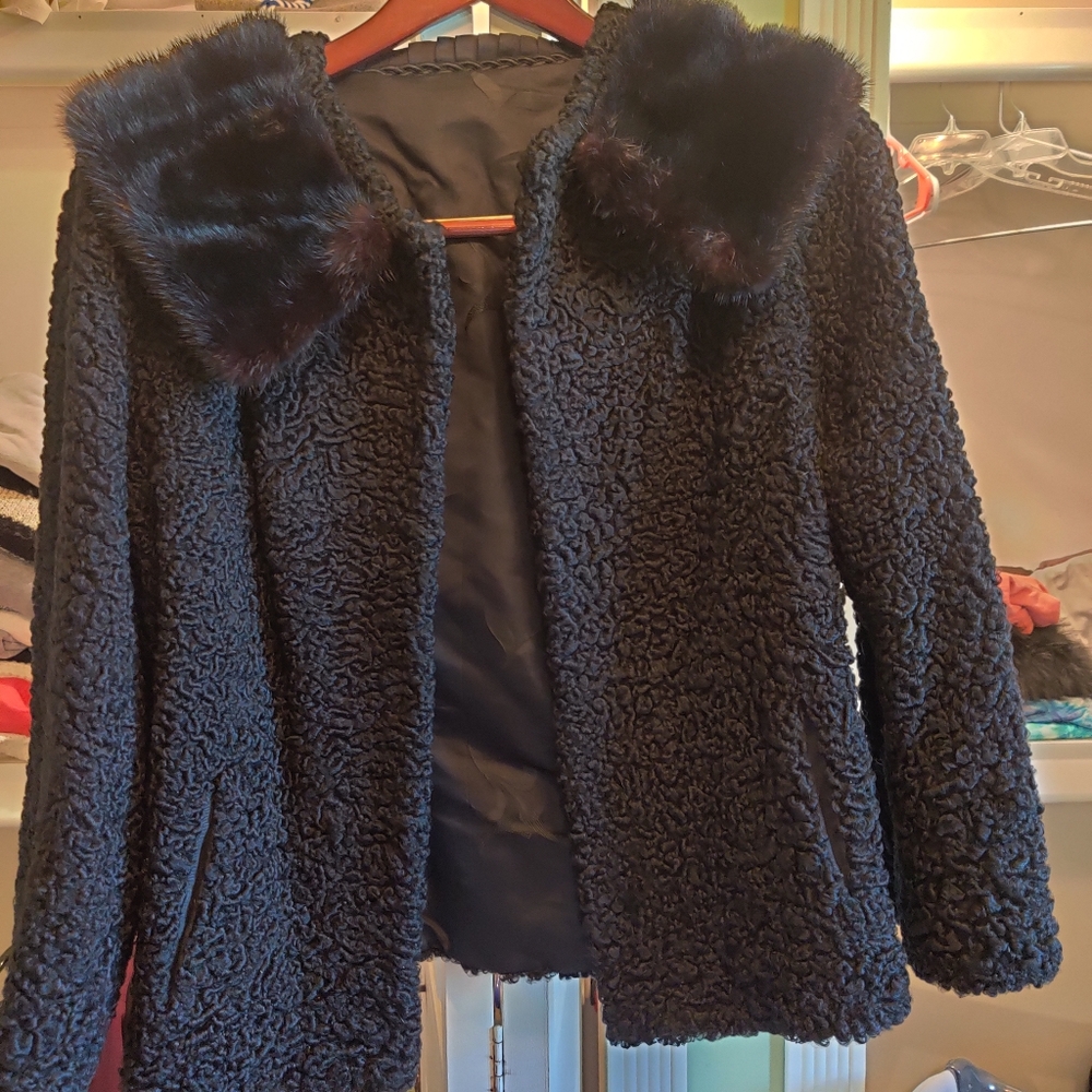 Vintage Persian Curly Lamb and fur coat